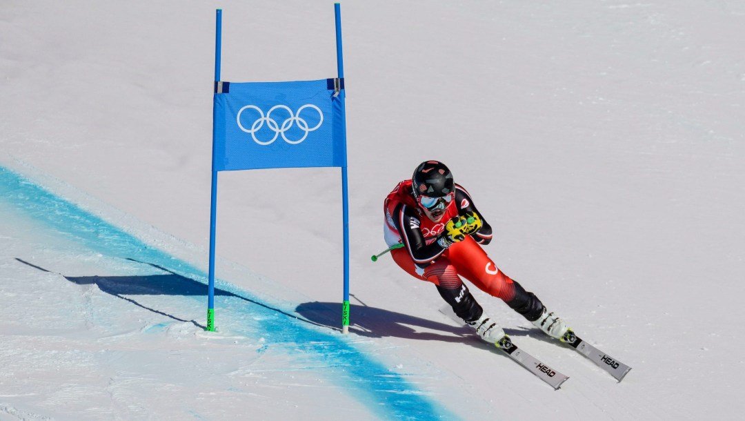 Jack Crawford clears a gate in the super-G
