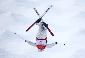 Marquis upside down mid-jump